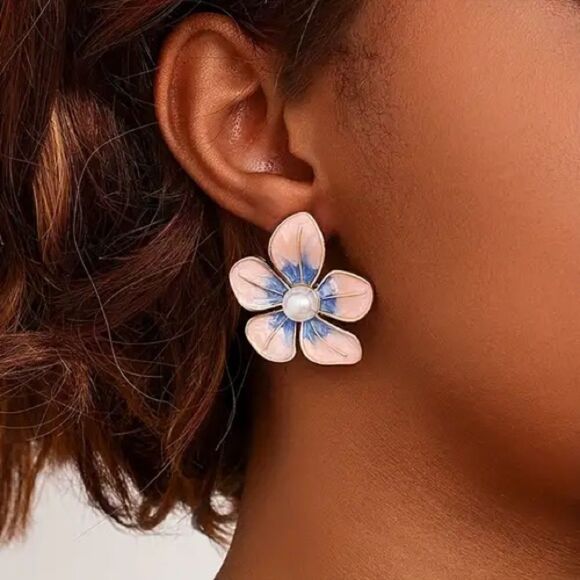 Flower statement earrings M520 - Picture 1 of 4